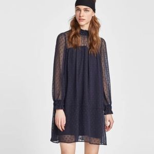 Zara Floral Dotted Mesh Dress